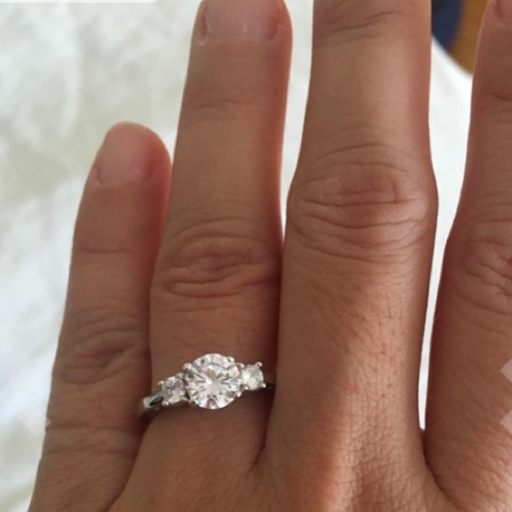 925 Sterling Silver CZ Anniversary Ring SZ 5